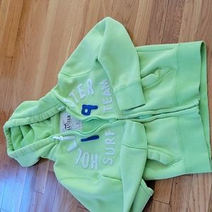 men's hoodie, size s, lime green